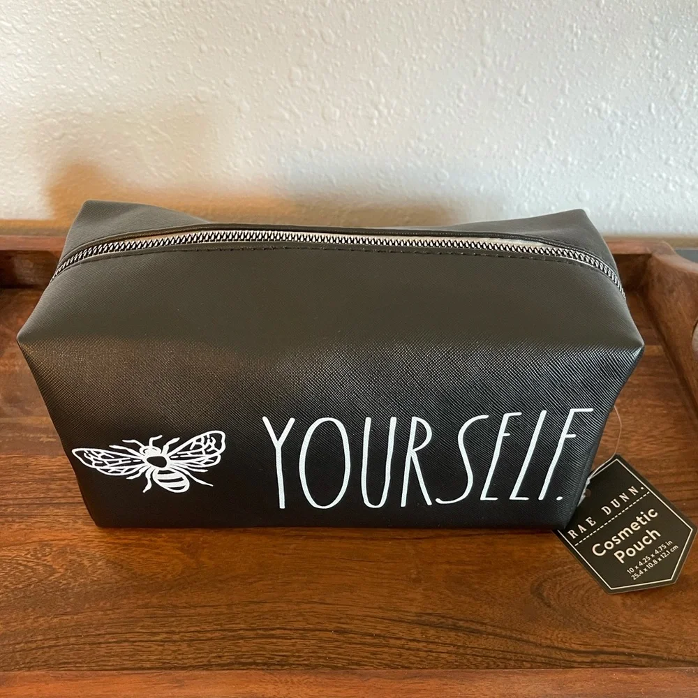 Rae Dunn Bee Yourself Black Cosmetic Pouch